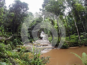 Pha Charoen Waterfall,a lovely 97-level stair-stepping waterfall in Namtok Pha Charoen National Park,Phop Phra District,Tak Provin