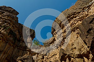 Pha Cho is high soil canyon cliffs at Mae Wang National parks in Chiang Mai