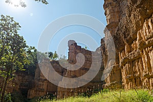 Pha Cho is high soil canyon cliffs at Mae Wang National parks in Chiang Mai