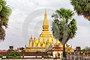 Pha That Luang is a golden Buddhist stupa in the centre of Vientiane, Laos