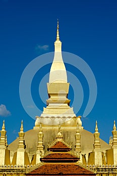 Pha That Luang stupa in Vientiane, Laos.