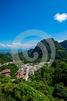 Pha Mee village with mountain view