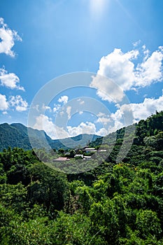 Pha Mee village with mountain view