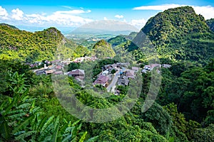 Pha Mee village with mountain view