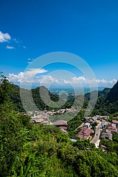 Pha Mee village with mountain view
