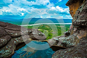 Pha Taem, Pha Sok, another tourist attraction in Kaeng Tana National Park At Khong Chiam District, Ubon Province, Thailand