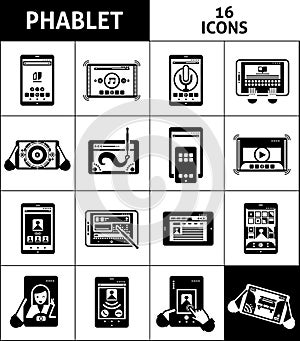 Phablet Black White Icons Set photo