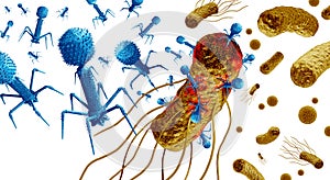 Phage attacking Bacteria