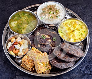 Phalihari Thali eaten during fasting in India
