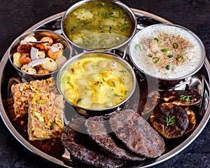 Phalihari Thali eaten during fasting in India