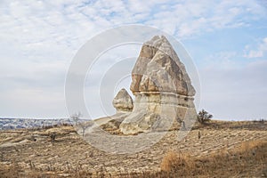 phallic-shaped pillars at love valley in Cappadocia Turkey