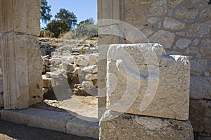 Phallus carved on stone at ruins of Patara - Lycia ancient city