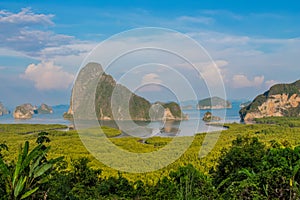 Phang Nga Bay beautiful viewpoint in Thailand