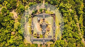 Phanom Rung historical Park aerial view in Buriram, Thailand photo