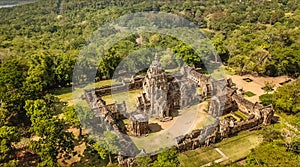 Phanom Rung historical Park aerial view in Buriram, Thailand photo