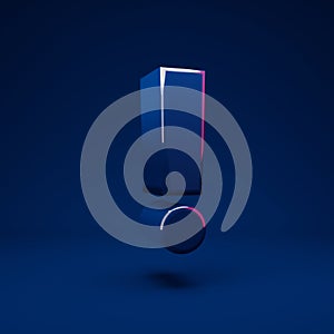 Phantom Blue 3d exclamation point symbol