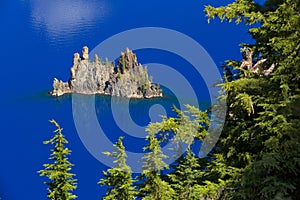 Phantom ship on the blue,some scenic view in Crater Lake national park,Oregon,USA