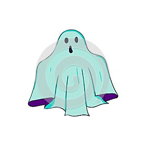 Phantom symbol of Halloween. Ghost character of horror. Mystical Nightmare