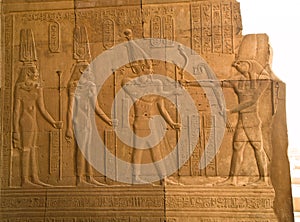 Pharaoh and gods of Kom Ombo Temple