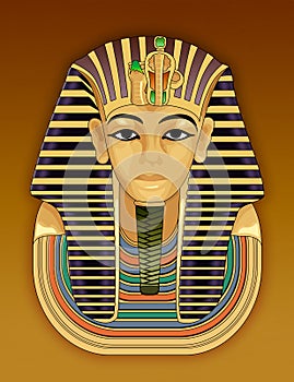 Pharaoh golden death mask photo