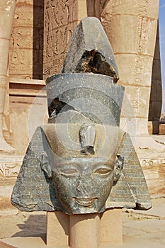 Pharaoh Ramases II stone head, Ramasseum, Luxor