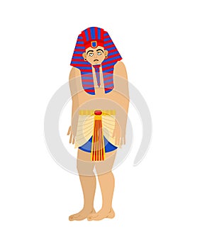 Pharaoh sad. Rulers of ancient Egypt sorrowful. Vector illustration