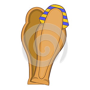 Pharaoh sarcophagus icon, cartoon style