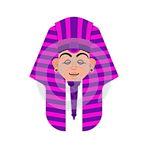 Pharaoh sleeping emoji. Rulers of ancient Egypt asleep emotions avatar. Vector illustration