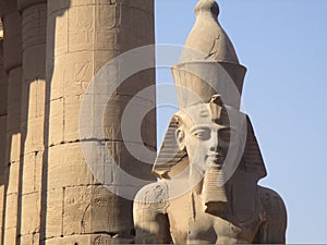 Stone Pharaoh Sculpture Egyptian Temple