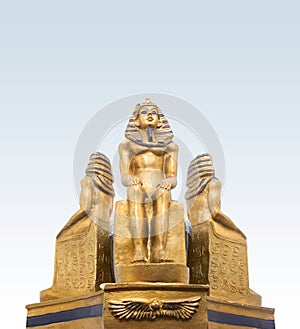 Pharaohs statuette closeup.