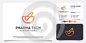 Pharma tech logo with modern style Premium Vector