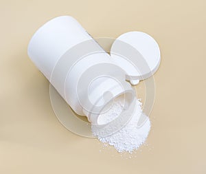 Pharmaceutical Arginine L isomer on baige background. photo