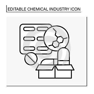 Pharmaceutical chemistry line icon