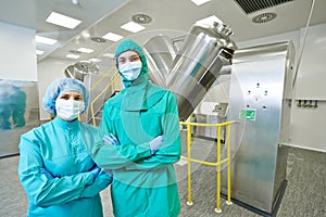 Pharmaceutical factory workers