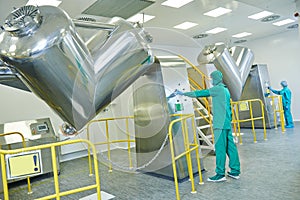 Pharmaceutical factory workers photo