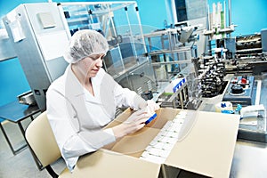 Pharmaceutical industrial factory worker photo