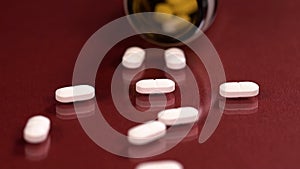 Pharmaceutical industry drugs pills vitamins slow motion