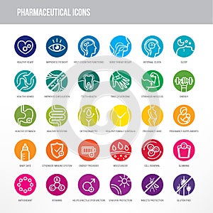 Pharmaceutical and medical icons set