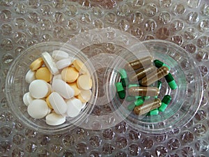 Pharmaceutical medicine capsules and tablets, pills, drugs