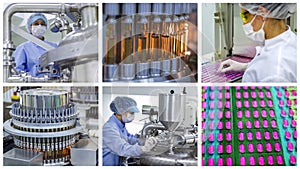 Pharmaceutical and Medicine Manufacturing Photo Collage