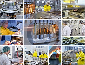Pharmaceutical and Medicine Manufacturing - Pharmaceutical Workers - Collage Photo