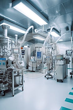 pharmaceutical production line with sterile equipment