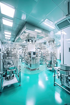 pharmaceutical production line with sterile equipment