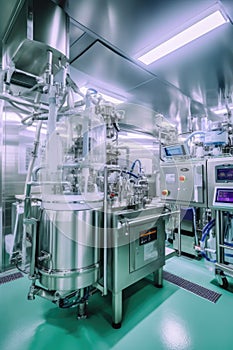 pharmaceutical production line with sterile equipment