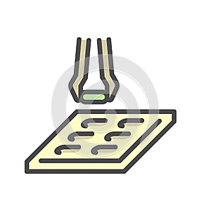 Pharmaceutical production and manufacturing vector icon set design, editable stroke