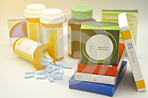 Pharmaceutical products with manufacturing date and expiry date on package