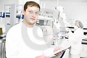 Pharmaceutical staff worker in uniform