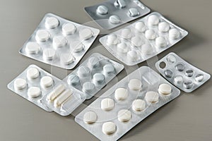 pharmaceuticals antibiotics pills medicine on background