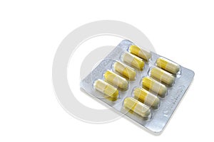 Pharmaceuticals antibiotics pills medicine /colorful antibacterials pills isolated on white background