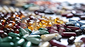 pharmaceuticals antibiotics pills medicine, colorful antibacterials pills set